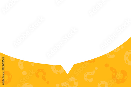Question mark and bubble chat with copy space background. Yellow quiz banner template.