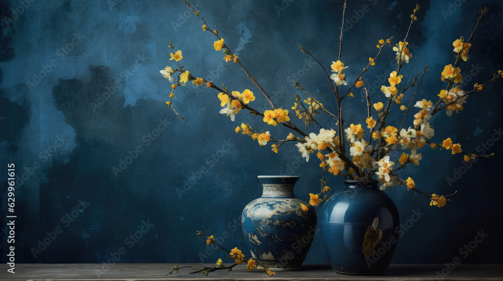 Blue jasmine bouquet background, Bright photography , HD Background - obrazy, fototapety, plakaty 