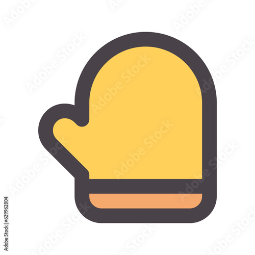 mitten flat line icon