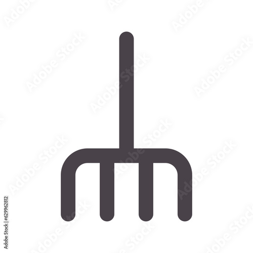pitchfork flat line icon