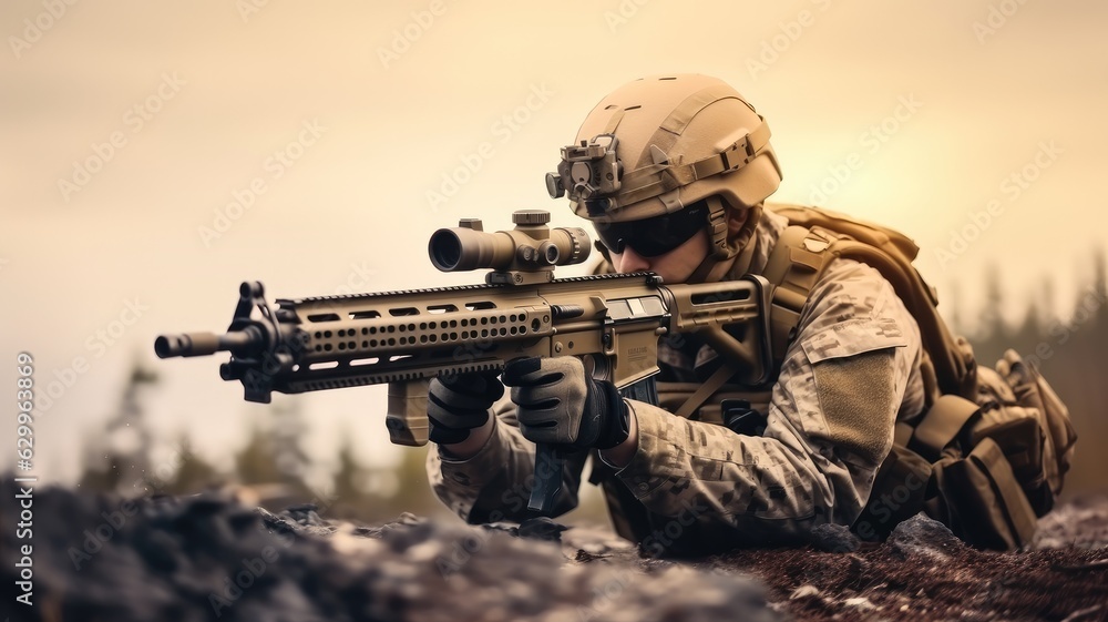 Sniper soldier on war. Sniper soldier on war.