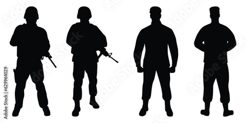 Soldier or Army Silhouettes Vector illustration