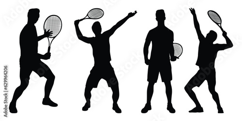 Male Playing Tennis or man Tennis player vector illustration