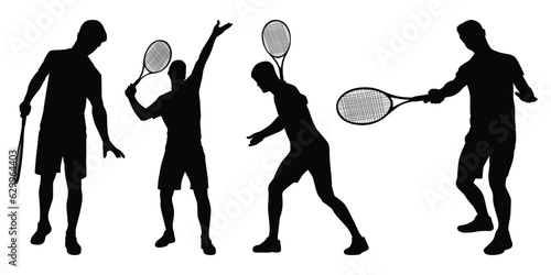 Male Playing Tennis or man Tennis player vector illustration