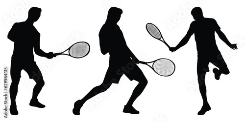 Male Playing Tennis or man Tennis player vector illustration