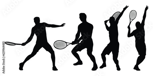Male Playing Tennis or man Tennis player vector illustration