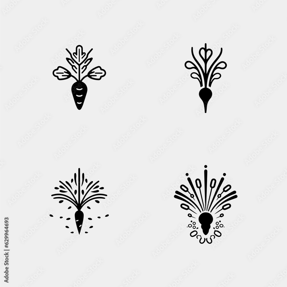 Fototapeta premium set of decoration flowers isolated on white