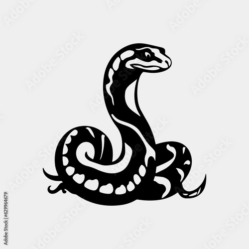 Vector snake silhouette isolated on a white background.