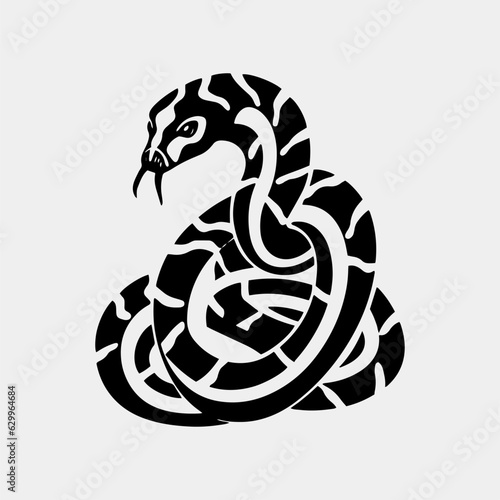 Vector snake silhouette isolated on a white background.