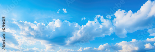 Panoramic blue sky white clouds skyline background material