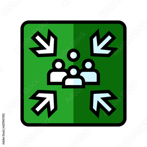 fire assembly point emergency color icon vector. fire assembly point emergency sign. isolated symbol illustration