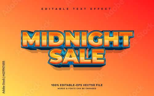 Midnight sale editable text effect template
