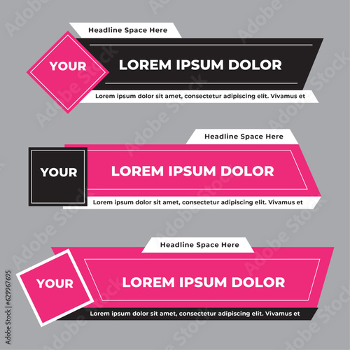 Lower third banner template design vector illustration