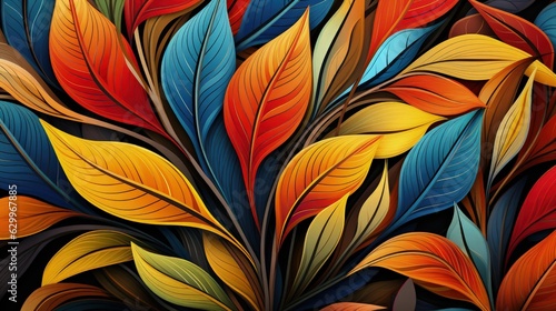 Abstract Foliage Line Art Vector Background