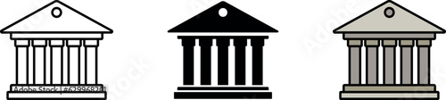 Courthouse icon vector, filled flat sign, solid pictograms collection. Courthouse architecture sign line, glyph and filled outline colorful version.