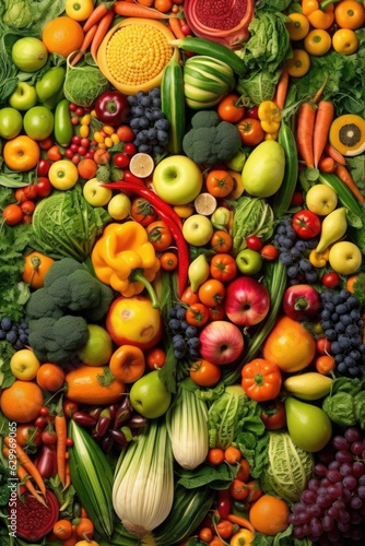 colorful assortment of fruits and vegetables photo
