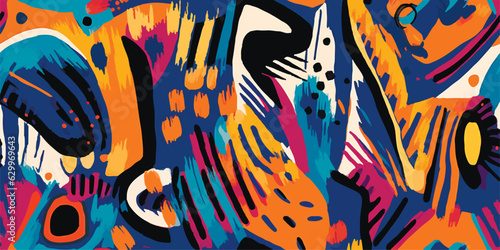 Hand drawn artistic abstract pattern. Fashionable template for design. Ethnic style.