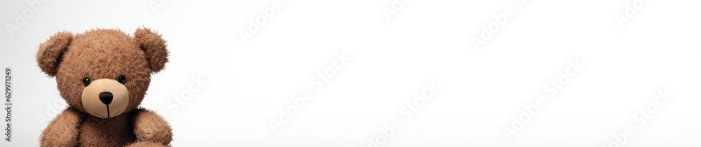 Fototapeta premium Teddy Bear White Fashion Design Backdrop With Copyspace Generative AI