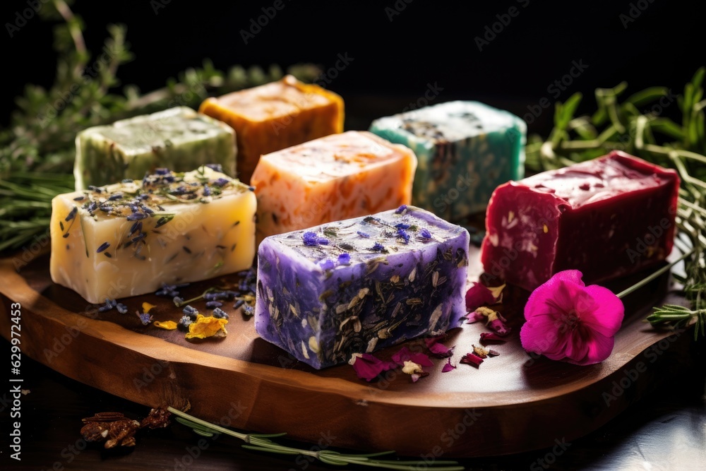handmade soap bars infused with medicinal herbs