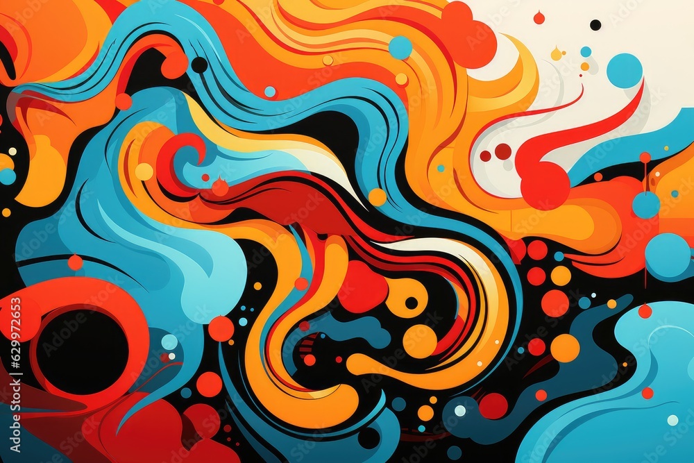 abstract picture for interior design, lines and waves of bright colors . AI Generated abstract picture for interior design, lines and waves of bright colors . AI Generated