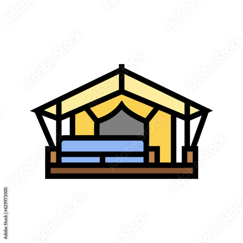 glamping tent forest color icon vector. glamping tent forest sign. isolated symbol illustration