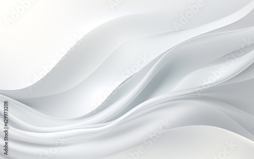 Flowing Ivory Abstraction White Background. Generative Ai