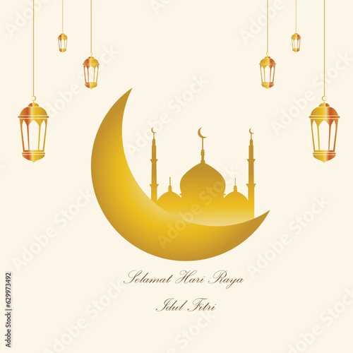 Eid Mubarak background with milk chocolate color, can be used for poster, banner, flyer, invitation, website or greeting card. vector illustration