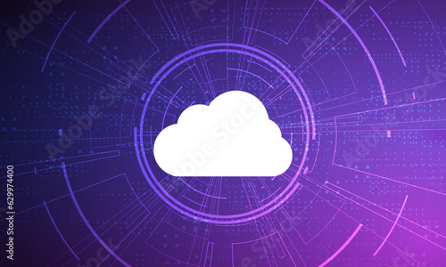 Modern cloud technology futuristic, online storage, work from home	
