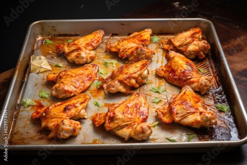baking sheet with wings ready for oven