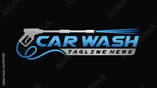Pressure wash logo with car wash concept