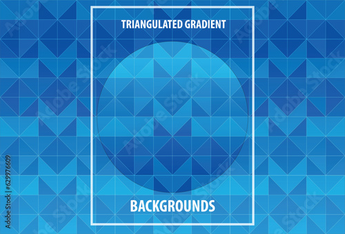 Canvastavla Blue triangulated gradient background, can be used for banner, poster, flyer, invitation, website or greeting card