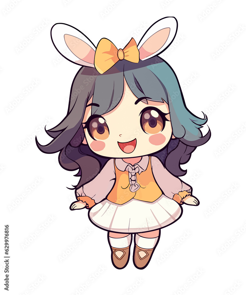 Cute Blue Haired Bunny Girl Made With Generative AI