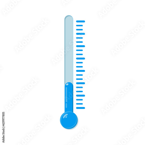 Cold thermometer. Temperature weather thermometers meteorology, temp control thermostat device flat vector icon. Medical thermometers 