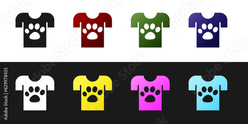 Set Animal volunteer icon isolated on black and white background. Animal care concept. Vector