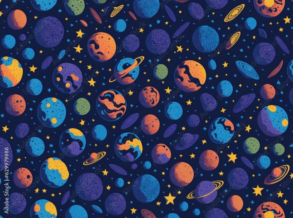 Seamless patterns of planets and stars cosmic design Seamless patterns of planets and stars cosmic design