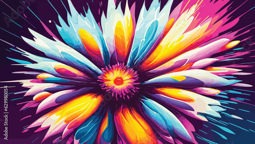 exploding photon flowers acrylic paint maximalism