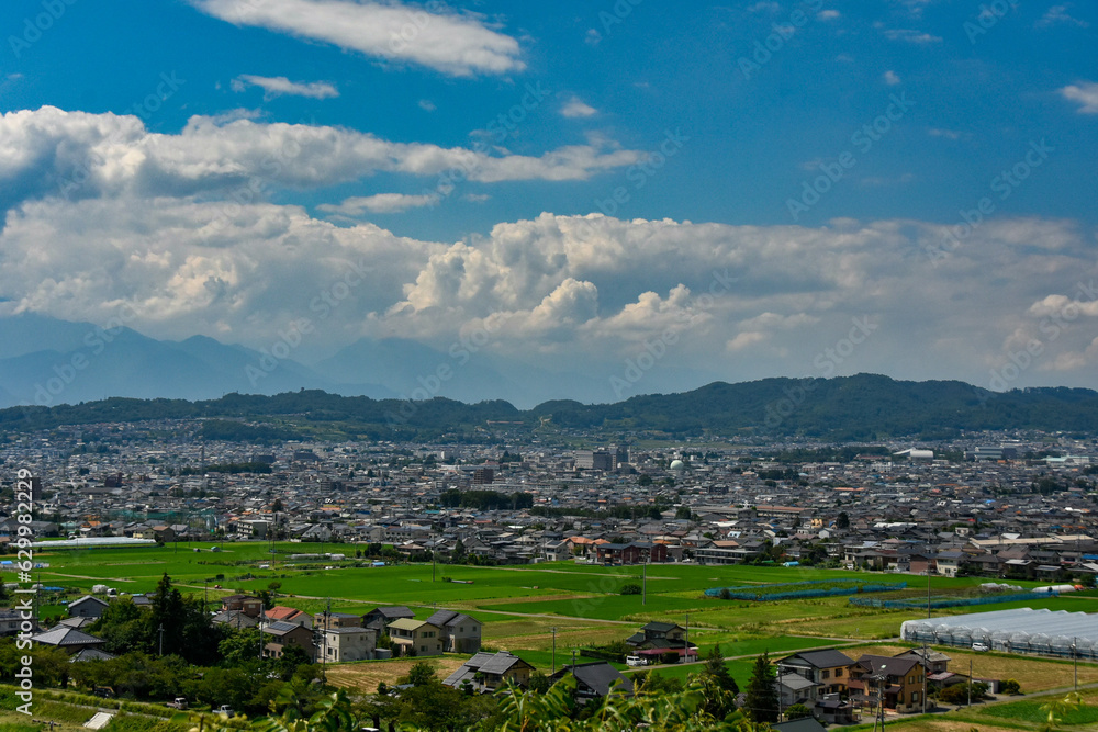 長野県松本市　日本の田舎風景