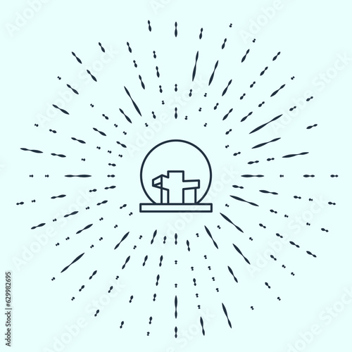 Black line Montreal Biosphere icon isolated on grey background. Abstract circle random dots. Vector
