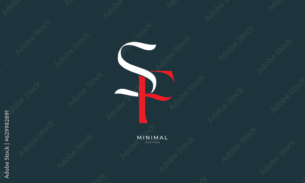 Alphabet letter icon monogram logo SF