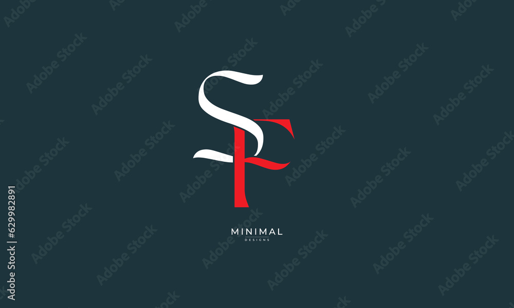 Alphabet letter icon monogram logo SF Alphabet letter icon monogram logo SF