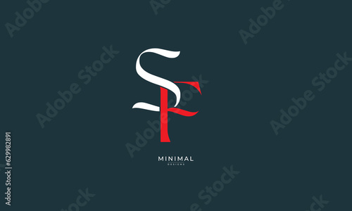 Alphabet letter icon monogram logo SF