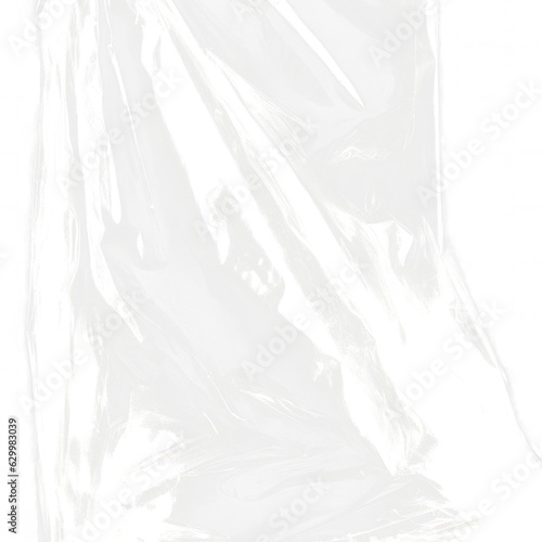 Plastic wrap   effect. Polyethylene packaging for vinyl or cd cover. Shrink crumpled plastic sleeve, vector mockup illustration.
