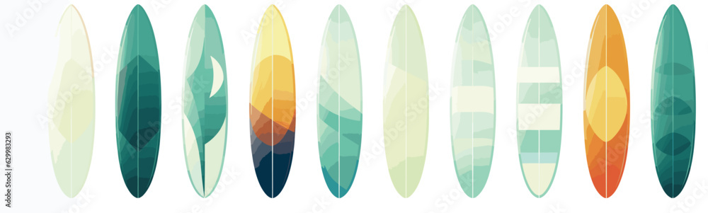 surfboard set vector flat minimalistic isolated illustration surfboard set vector flat minimalistic isolated illustration