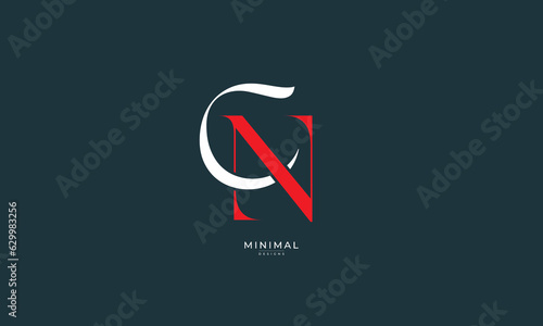 Alphabet letter icon monogram logo CN