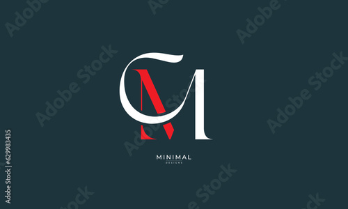 Alphabet letter icon monogram logo CM