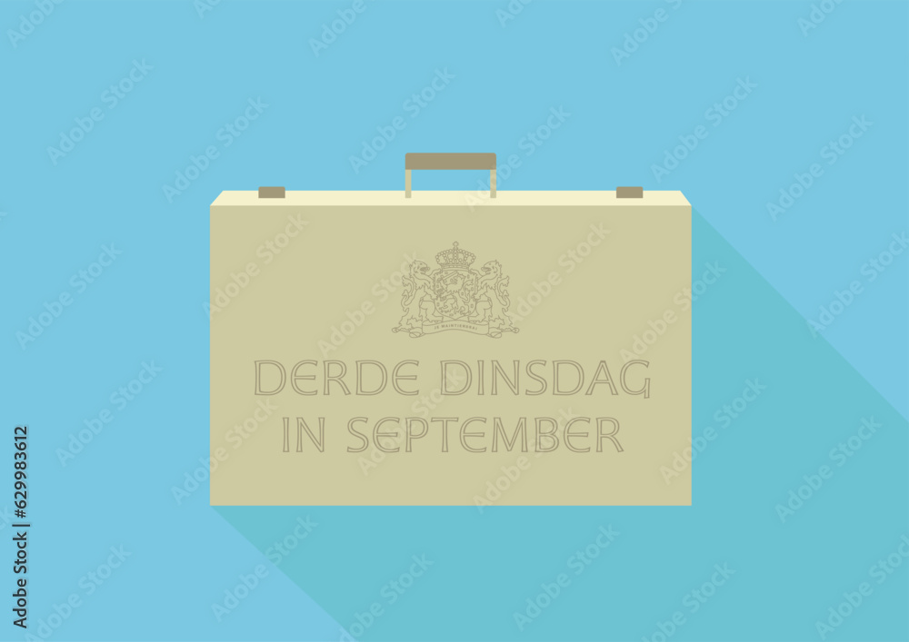 Prinsjesdag suitcase third Tuesday of September vector illustration Prinsjesdag suitcase third Tuesday of September vector illustration