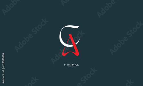 Alphabet letter icon monogram logo CA