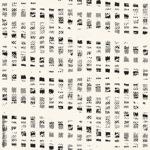 Monochrome Washed-Out Textured Broken Striped Pattern