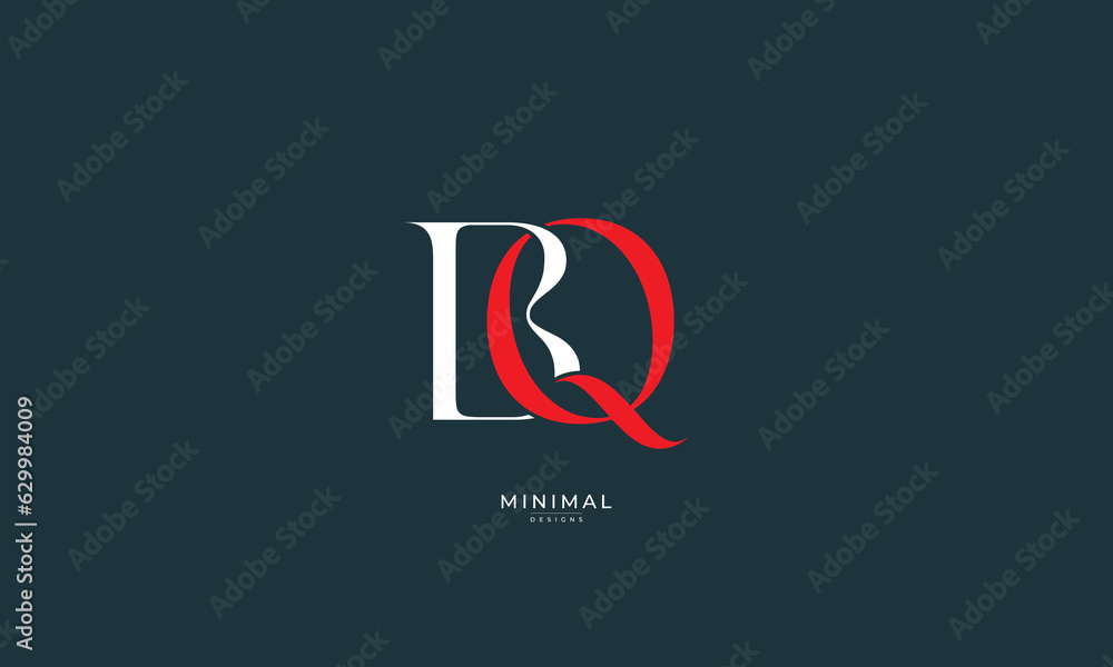 Obraz premium Alphabet letter icon monogram logo BQ