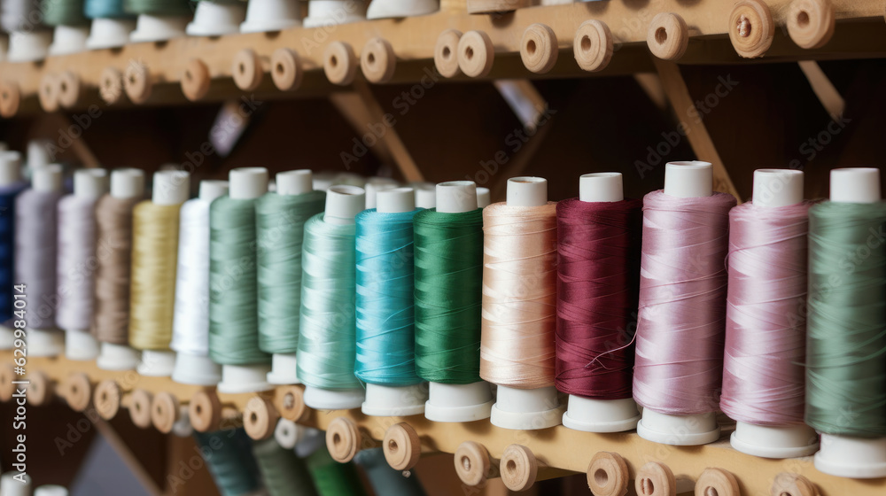 Spool Of Fabric For Making Thread Fabric , Background, Generative Ai Spool Of Fabric For Making Thread Fabric , Background, Generative Ai